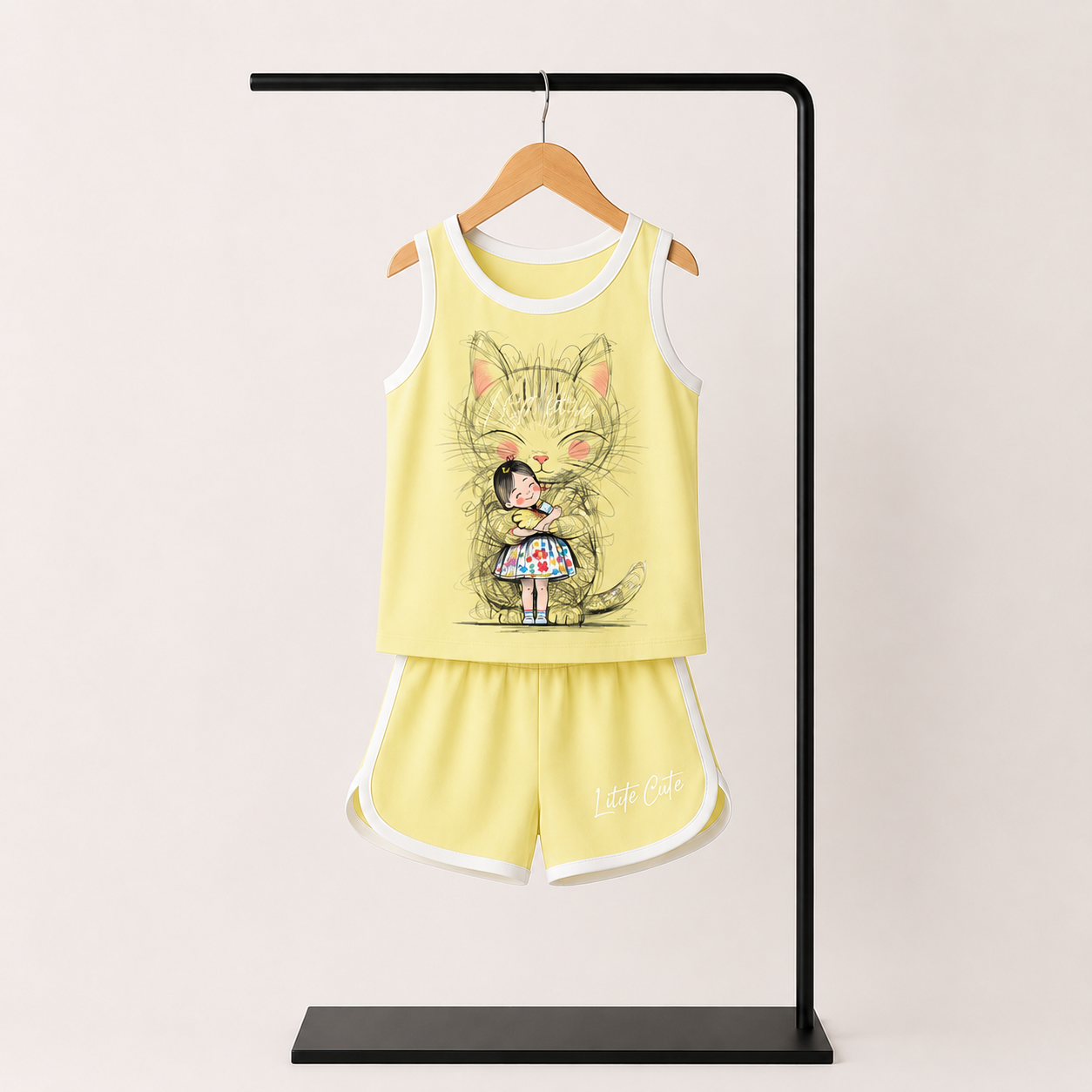 تاپ شلوارک پنبه دخترانه little cute