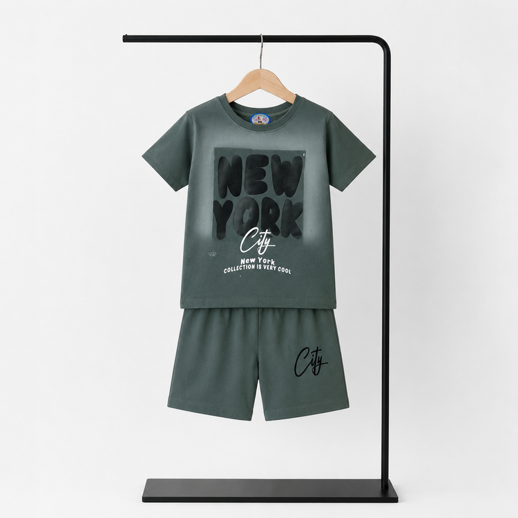 تیشرت شلوارک پنبه New York