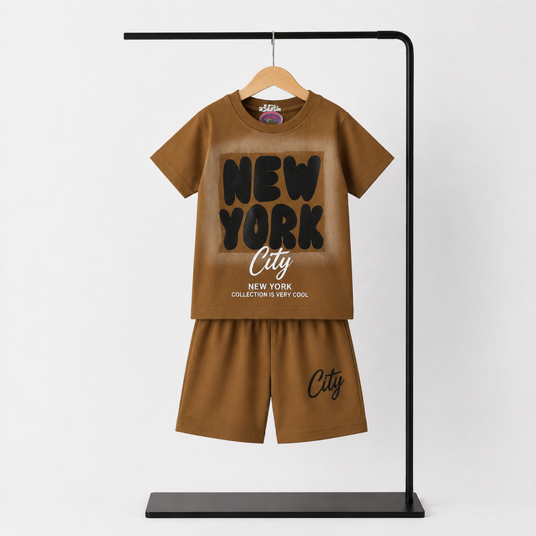 تیشرت شلوارک پنبه New York