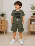 تیشرت شلوارک پنبه New York